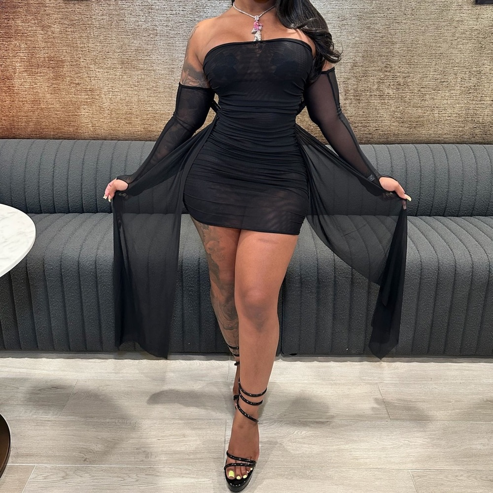 Black Sheer Mini Dress
